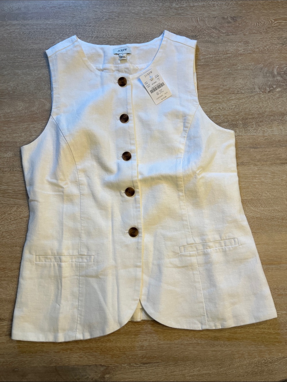 jcrew women's size 4 linen vest NWT